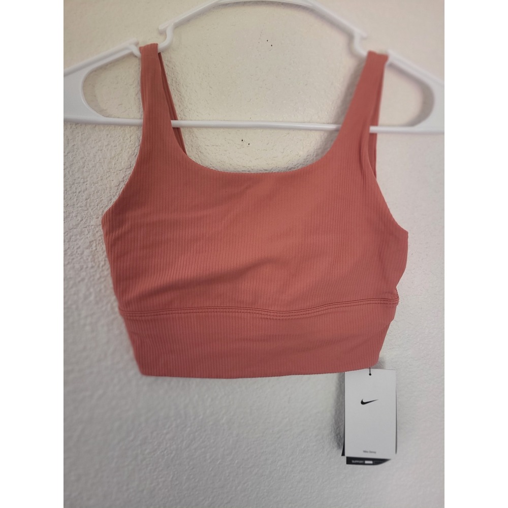 Nike Zenvy Training Pink Sports Bra Womens XS Ribbed HF1542-634 #11